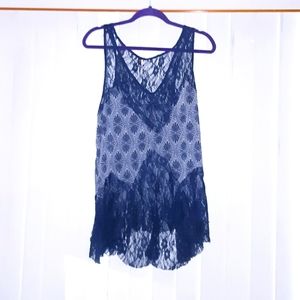 Free people boho style laced tank.